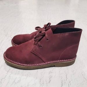 Children's Clarks Desert Boot Jr Plum Suede